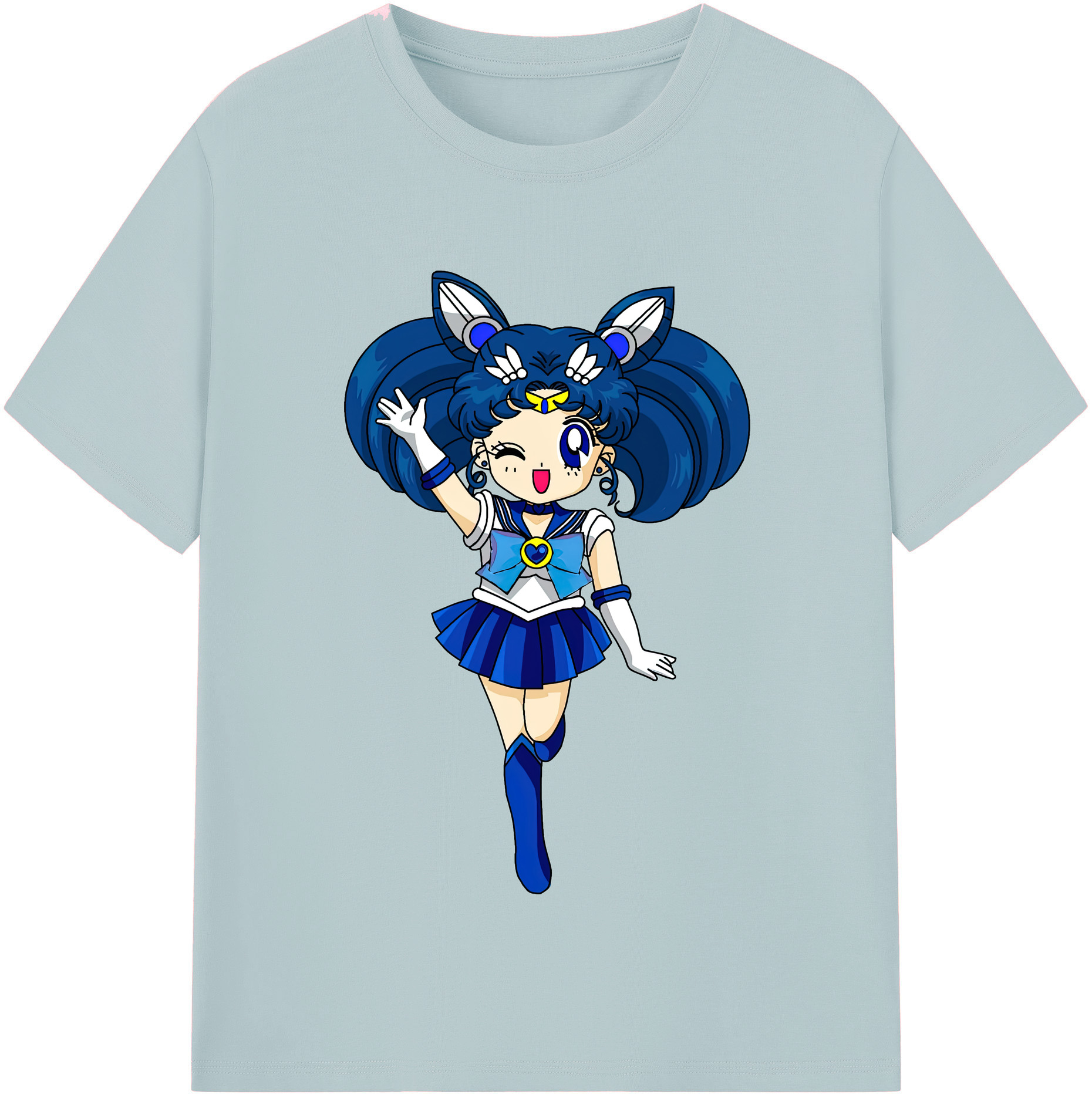 （画像用） 美少女戦士セーラームーン 水野 亜美 みずの あみ Sailor Moon Mizuno Ami 綿100％半袖Tシャツ（フロントプリント）